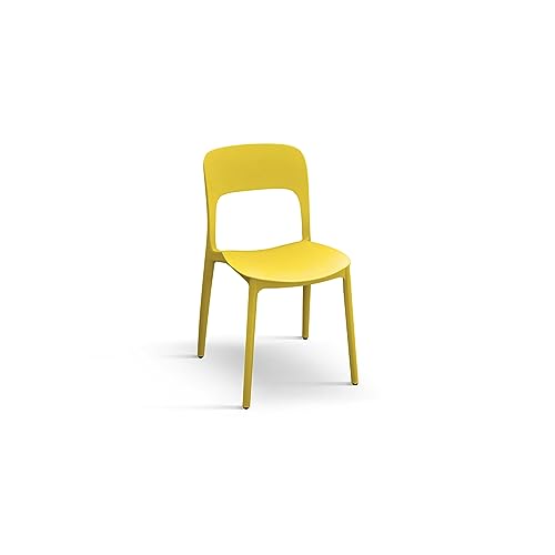 PAZZO DESIGN Chaise Luana, Ensemble de 4 chaises, Jaune, polypropylène, Cuisine, Salle à Manger,...