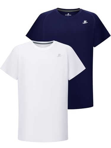 Image of DEVOROPA Youth Boys Compression Shirt Long /Short Sleeve Football Baseball Undershirt Quick Dry Kids Sports Baselayer Crewneck