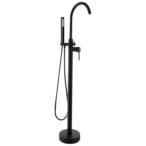Freestanding Bathtub Faucet Black Spa Shower System Bathroom