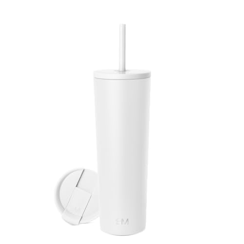 Image of Simple Modern Classic Tumbler with Straw Lid | Insulated Iced Coffee Cup Reusable Stainless Steel Water Bottle Travel Mug | Gifts for Women Men Her Him | 28oz | Winter White