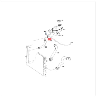 Image of LINK-LOCK Coolant Pipe Water Tank to Secondary Kettle Water Pipe A2055012601 2055012601 For Mercedes-Benz M274 c180 c200 c300 w205 c205