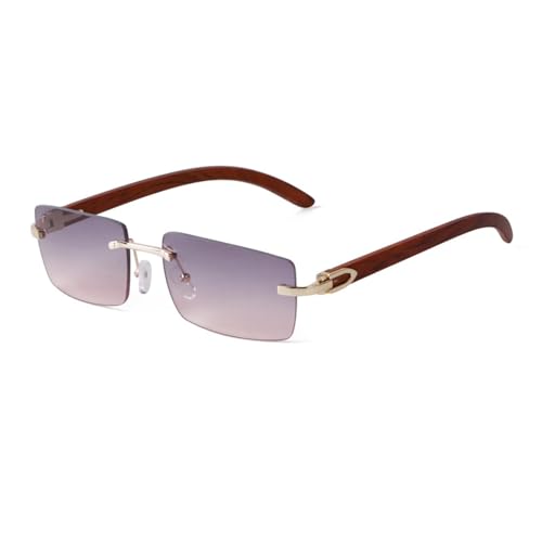 Lunettes de soleil rectangulaires haut de gamme et verres solaires de luxe vintage