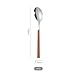 2pc stainless steel cutlery clamp handle imitation wood grain dessert spoon-small spoon-silver