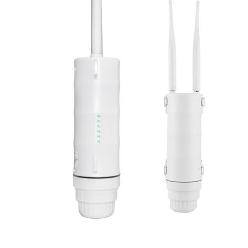 VSVABEV Outdoor 4G LTE Modem Router with SIM Slot, 2.4G 300Mbps Indoor & Outdoor WiFi Repeater, POE Access Point with High Gain Antenna, WiFi Demodulator for Garage, Warehouse, Farm