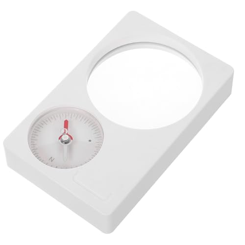 Brújula portátil blanca 2 en 1 con lupa para camping miniatura 1