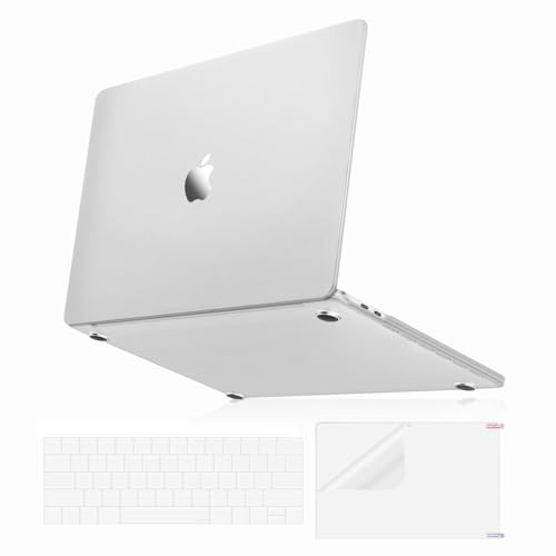MOSISO Compatible with MacBook Pro 13 inch Case M2 2025-2016 A2338 M1 A2251 A2289 A2159 A1989 A1708 A1706, Ultra-Thin Natural Original Plastic Hard Shell&Keyboard Cover&Screen Film, Translucent
