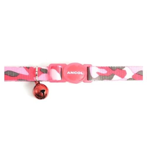 Ancol Camouflage Cat Collar with Safety Buckle Pink