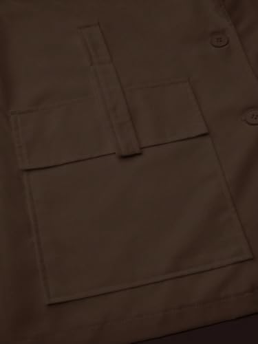 Chic Brown Women's Casual Coat – Stylish Wide Strap Jacket for Fall and Winter (Medium) - Image 4