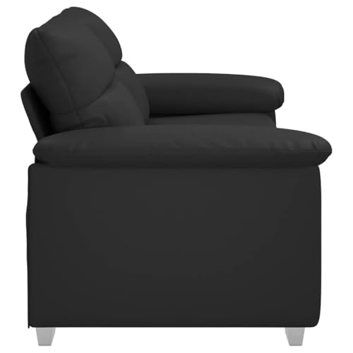 vidaXL 2-Sitzer-Sofa Schwarz 140 cm Kunstleder, 2-Sitzer-Couch, Zweisitzer-Sofa