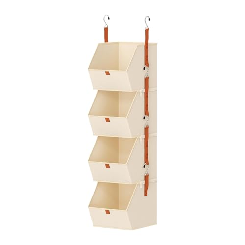 Organizador de armario para puerta, bolsillo colgante de múltiples niveles, almacenamiento escalonado con compartimentos, estante de ropa Oxford de tela suave, caja organizadora con diseño de ahorro