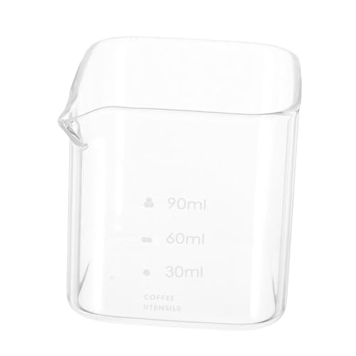 Luxshiny Bicchiere Per Espresso Trasparente Da Misurino Multifunzionale Per Caffè e Latte Con Beccuccio Forma Di v Accessorio Pratico Per Ogni Cucina