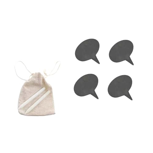 ROMISBABA Etiquetas de Pizarra para Queso con Marcadores y Bolsa de Lino Inserciones Decorativas para Tartas y Postres Eventos Etiquetas Reutilizables para Quesos y Aperitivos