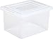 IRIS Letter and Legal Size File Box, 4 Pack, Clear