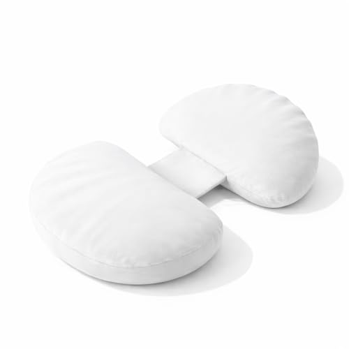 Image of H-Shaped Pregnancy Pillow - Set of 2 | Adjustable Butterfly Dual Wedge for Back, Belly & Hip Pain Relief | Ultra Soft Velvet Maternity Body Support Pillow | Washable, Travel Friendly | White