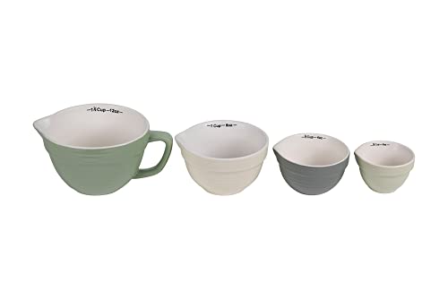 Creative Co-Op Batter Bowl Shaped (Set of 4 Sizes) Measuring Cups, Multicolor, 6.5 x 5