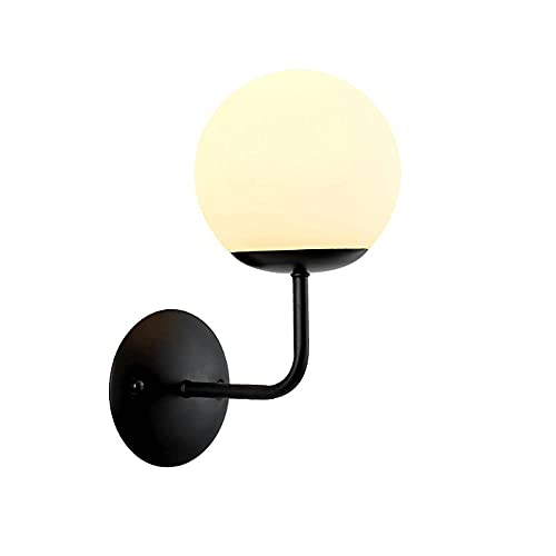 Lámpara de pared de vidrio de globo interior moderna tipo aplique esférico E27