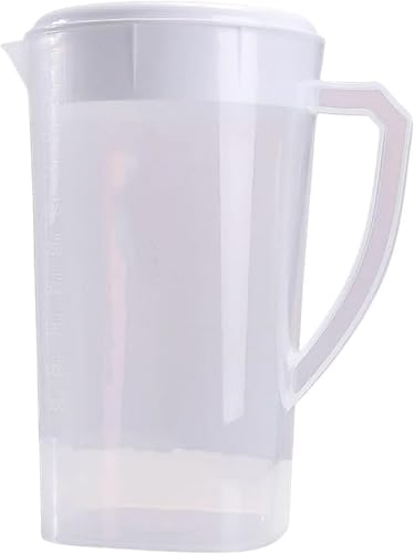 Yatome ピッチャー 冷水筒 水差し 麦茶ポット 2.2L 3L大容量 冷茶ボトル 目盛付 蓋付き 透明 食品グレードのPP素材 耐熱 耐高温 熱湯OK 広口 取っ手付き 持ちやすい 洗いやすい 家庭用 飲食店用 (2.2L,C)