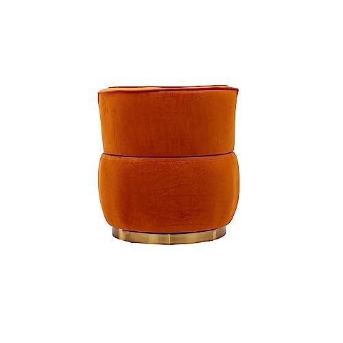 Sillón giratorio redondo moderno naranja terciopelo miniatura 6
