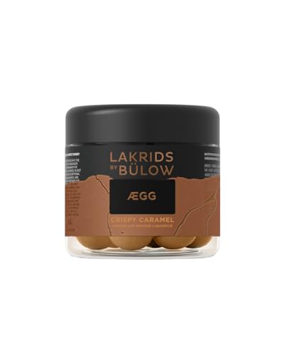 LAKRIDS BY BÜLOW - CRISPY CARAMEL - 115 g - Dänische Gourmet Lakritz-Kugeln - Süße Lakritze mit Dulce-Schokolade rohem Lakritzpulver & Meersalz