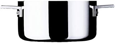 Mepra Attiva Casserole Pot, 2 Handle, Tri-ply Stainless Steel Finish, Aluminum Core, Dishwasher-Safe, 20 CM, Silver