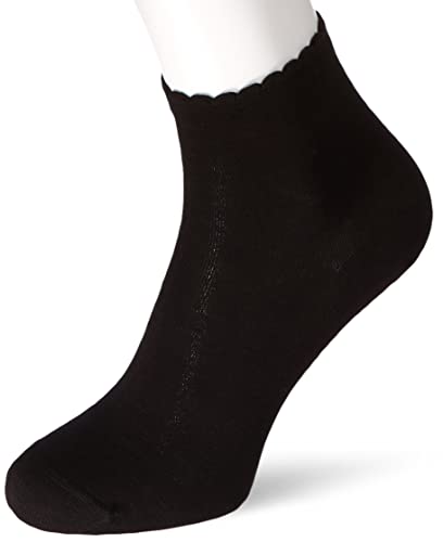 Nur Die Calzini da Donna in Cotone Biologico, Confezione da 2, Nero, 39-42