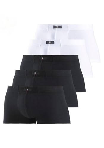 H.I.S Herren Boxershorts, Ausführung Hipster, 5er Pack (5, 3 x schwarz + 2 x weiß)