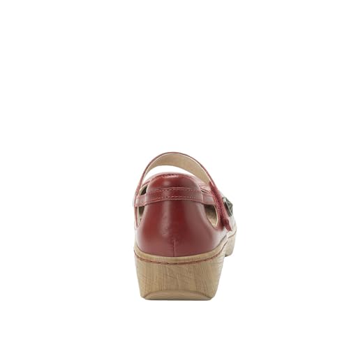 Image of Alegria Women's Onika Leather Wood Grain Mary Jane Shoes