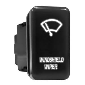 #US JENANI Windshield Wipers Blue LED Backlit Tall Button 1.54"x 0.83" (Fit: OTA)
