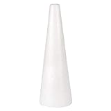 Pllieay 14 Inches White Flora Craft Foam Cone for Christmas Tree Craft and Decorations