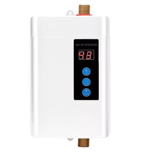 【XXA】電気温水器、給湯器 インスタント急速加熱家庭用浴室シャワー小型バスマシンキッチン 住宅向け キッチン・洗面台に適用 温度調節可能、サーモスタット機能、家庭用バスルーム用 (110V,ホワイト(400W))