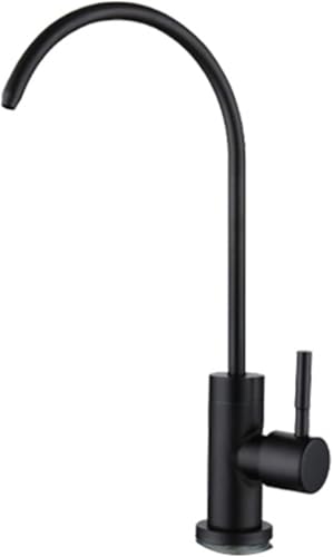 Robinet de cuisine à col de cygne avec filtre à eau purificateur en acier inoxydable or rose
