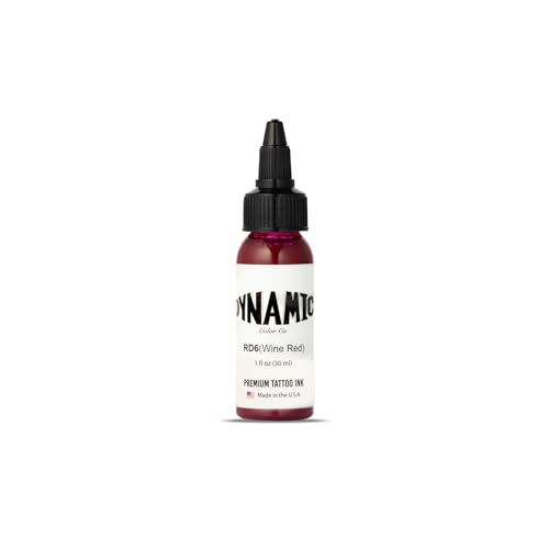 Image of Dynamic Color Wine Red Tattoo Ink, Made in USA Since 1990, 1 oz | Sterilized and lot-numbered for full traceability; established American brand trusted by artists worldwide