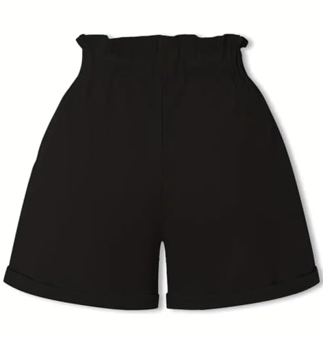 Elegant Sunshine Women's Summer Shorts Paper Bag Belt Pocket Belt