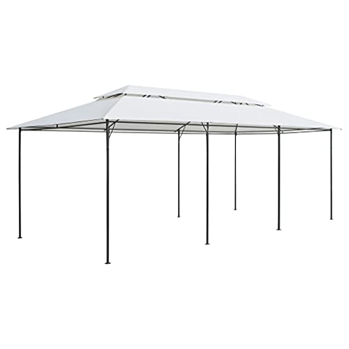 Genérico Cenador 600x298x270 cm Blanco 180g/m²,Jardín,Artículos de Exterior,Estructuras de Exteriores,Carpas y cenadores-310072