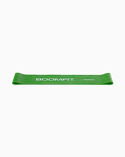BOOMFIT Mini Bandas Elasticas Pilates para Entrenamiento de Fuerza y Rehabilitacion | Resistencia Media | Gomas Elasticas Musculacion para Piernas y Gluteos | Verde
