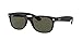Ray-Ban Unisex RB2132 New Wayfarer Polarized Square Sunglasses, Rubber Black/Polarized Green, 55 mm