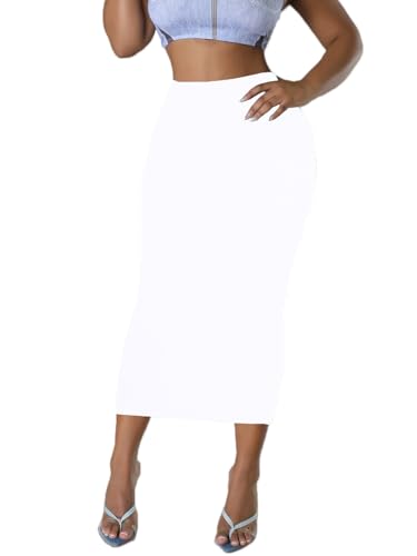 Sumche Women's Long Midi Pencil Skirt - High Waisted Bodycon