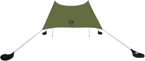 Image of Neso Grande Portable Beach Tent Sun Shelter - Lightweight Beach Shade Canopy - Easy Setup for Family Outings - Patented Reinforced Corners - UPF 50+ Sun Protection - 7ft Tall, 9 x 9ft