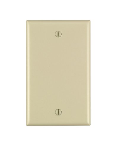 Image of Leviton 86014.0 Standard Size Box Mount 1-Gang No Device Blank Wallplate, Thermoset (25-Pack), Ivory