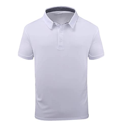 Polo de golf homme blanc en taille L, un haut de tennis léger pour le sport et le quotidien