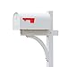 The Glenbrook Aluminum Mailbox Post - Complete System with Steel Mailbox and Aluminum Post Included (All White)