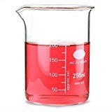 Vasos de medición de vidrio 200ml – Juego de 6 | Vasos de forma baja, tazas de medir, vasos de borosiliate
