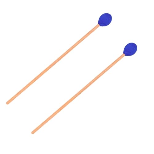Set de 2 Baquetas Azules para Marimba con Cabezas de Fieltro de Lana para Xilófono y Glockenspiel miniatura 1