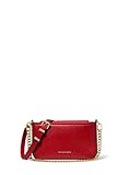 Michael Kors Bryant Small Convertible Crossbody Bag, Gold-Tone Hardware/Foil Printed MK Signature Smooth Nappa Leather/Crimson