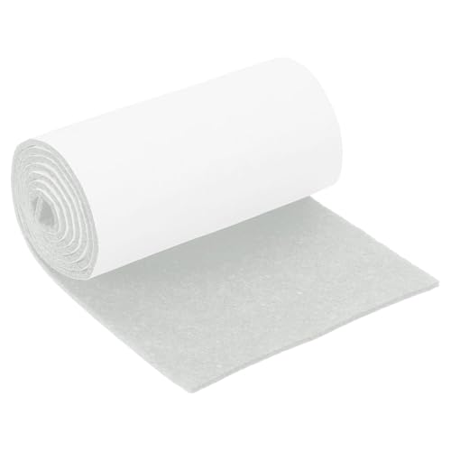 sourcing map Tiras de fieltro con respaldo adhesivo, 5 x 40 x 0.12 pulgadas, cintas de fieltro antiarañazos, almohadillas autoadhesivas para proteger suelos de madera, color blanco
