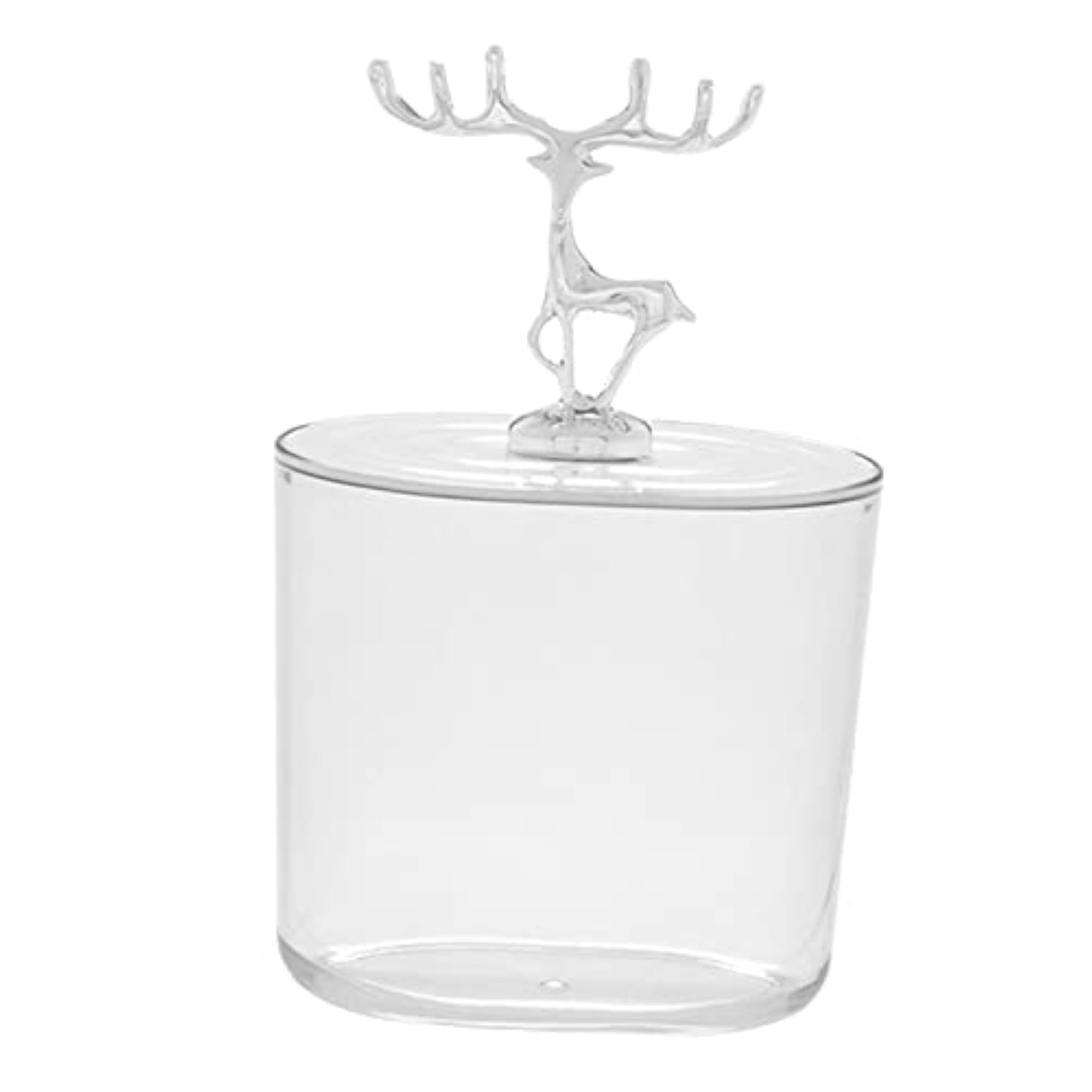 ABS Cosmetic Cotton Pad Holder with Lid, Argent