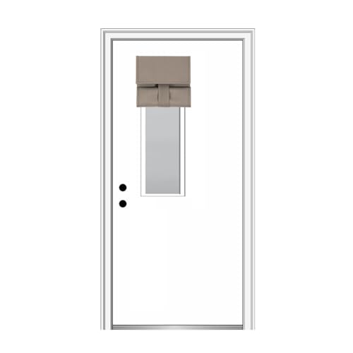 YSYY 100% Blackout French Door Curtains, Wrinkle Free, Room Darkening, Blocks Light and Heat Through Glass. Drill-Free， Easy Installed Door Window Curtains. (Mocha,1 Panel, 10"x50")