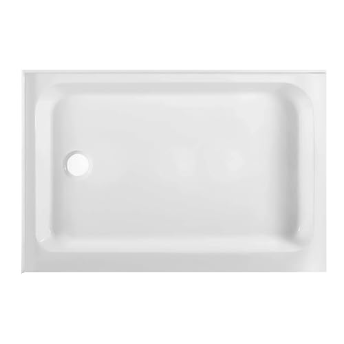 Fine Fixtures 42" x 30" Double Threshold Acrylic Shower Base with Non-Slip Textured Surface Left Hand Flange and Drain - Durable White Shower Floor Pan for Safe, Reliable Bathroom Use by Fine Fixtures - Used condition - Image 3