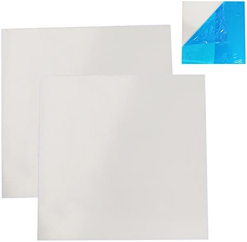 2 Pcs 304 Stainless Steel Sheets, 6 Inch x 6 Inch, About 19 Gauge (1mm) Thickness, No Scratches, Double Side Film Attached 304L Stainless Steel Plates