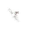 GUESS Portachiavi di Lusso in Metallo, Argento con Orsetto Decorativo e Charm, 6,4 x 12,6 x 0,5 cm, con Anello e Gancio